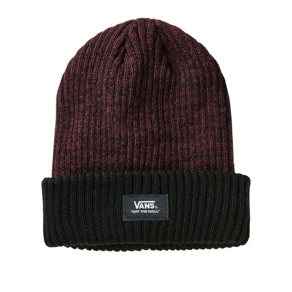 Vans Other - Vans Off The Wall Cuffed Knit Beanie Cap Red Black